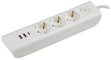 Удлинитель 3х2м с заземл. 16А 250В MODERN У03В с выкл. USBх3 (type-Aх2шт + type-Cх1шт) ПВС 3х1 бел. | код WYP12-16-03-02-ZKU-K01 | IEK