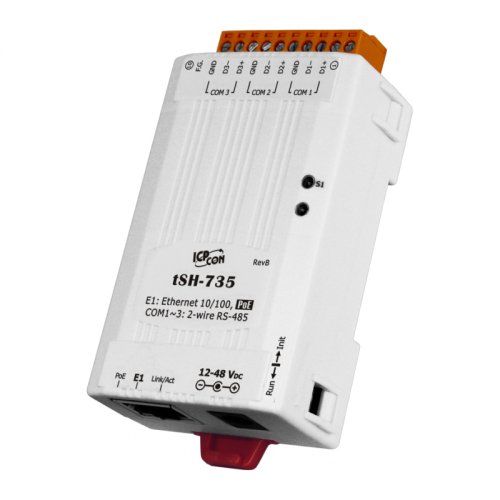 tSH-735 CR Tiny Serial Port Sharer with PoE and 3 RS-485 Ports (RoHS) | код 00-06104414 | ICP DAS