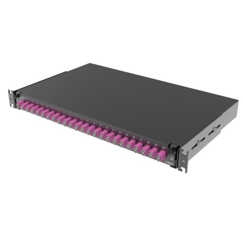 Оптическая полка выдвижная 1U с адатерами 24 х duplex LC ОМ4 в комплекте с лицевой панелью, пигтейлами, сплайс-кассет(ой/ами) и гиль | код RNFP54DLCU24 | DKC