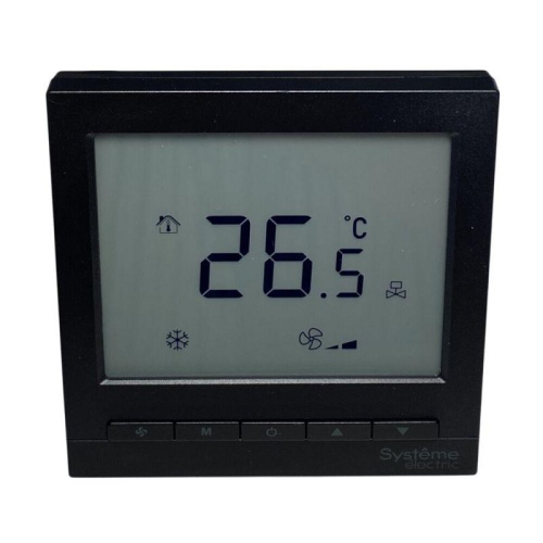 Термостат комнатный цифровой для 4тр 3ск FCU и 2-х поз. клап. 1UI 5DO Modbus 220В BS черн. SE RTF4IMLB фото 5 Термостат комнатный цифровой для 4тр 3ск FCU и 2-х поз. клап. 1UI 5DO Modbus 220В BS черн. SE RTF4IMLB фото 5