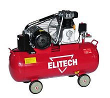 Компрессор поршневой Elitech КПР 100/550/3.0 масляный 550л/мин 100л 3000Вт красный | код 1625670 | Elitech