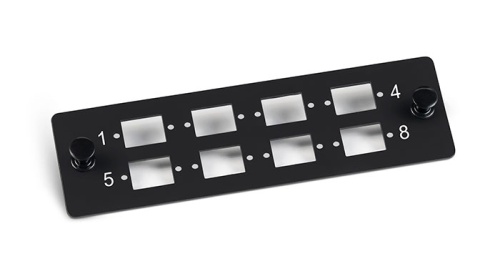 Cabeus FO-FP-8SC-S-BK Адаптерная панель на 8 SC simplex (LC duplex), цвет черный | код 10804c | Cabeus