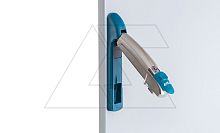 Ручка с рычагом для стальных ENUX/EMOX с логотипом ETA, RAL5020 + e-coating silver | код ELWE001 | ETA