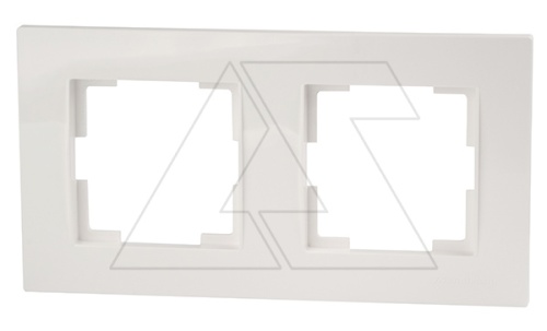 Rita - Рамка 2 поста, горизонтальный монтаж, белая | код 2220-800-1201 | Mutlusan