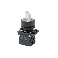 Переключатель на 2 положения с фиксацией и подсветкой, белый, 1NO, 220V AC/DC, IP65, пластик MTB5-AK21713 | код 137278 | MEYERTEC