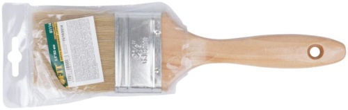 Кисть флейцевая "профи" натур. светлая щетина деревянная ручка 2. 5дюйм (63мм) FIT 01116 фото 3