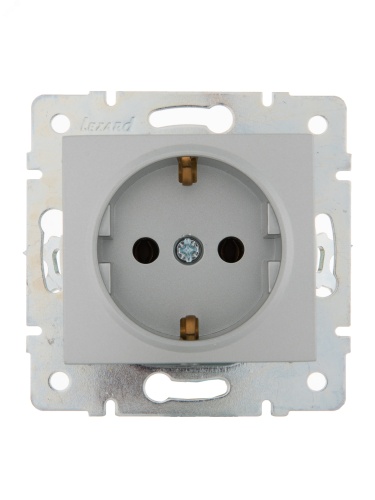 KARINA Розетка с/з керамика матовое серебро (10шт/120шт) | код 707-4388-122 | Lezard