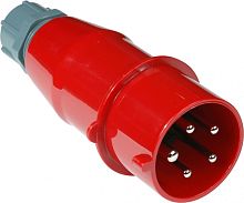 Вилка IEC 309 трехфазная, папа, 32A, 380V, разборная, красная | код LAN-IEC-309-32A3P/M | LANMASTER