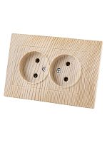 Розетка двойная 2П 10А 250В сосна Лама TDM | код SQ1815-0324 | TDM