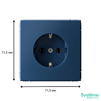 ARTGALLERY РОЗЕТКА с заземлением, 16А, механизм, быстрозажимные клеммы, аквамарин | код GAL001143S | Systeme Electric