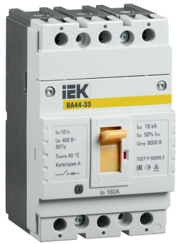 Автоматический выключатель ВА44 33 3Р 80А 15кА | код. SVA4410-3-0080 | IEK 