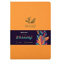 Тетрадь 60 л. в точку обложка кожзам под рогожку, сшивка, B5 (179х250мм), ЖЕЛТЫЙ, BRAUBERG BRIGHT, 403848 | код 403848 | BRAUBERG