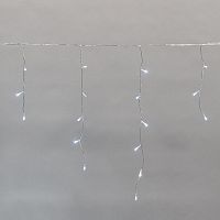 Гирлянда светодиодная Айсикл (бахрома) 5х0,6м, с эффектом мерцания, прозрачный провод, IP44, 230В, диоды БЕЛЫЕ, 112LED NEON-NIGHT | код 255-525 | NEON-NIGHT