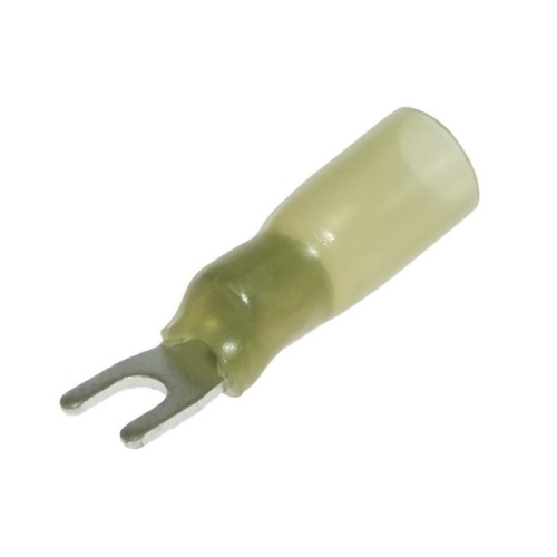 Наконечник кабельный вилочный изолированный RUICHI SV5.5-3.5 HST, 19 А, 12-10 AWG, желтый, латунь луженая | код 108136 | Ruichi