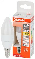 Лампа светодиодная LED Star Свеча 9Вт (замена 75Вт), 806Лм, 2700К, цоколь E14 OSRAM | код 4058075696655 | LEDVANCE