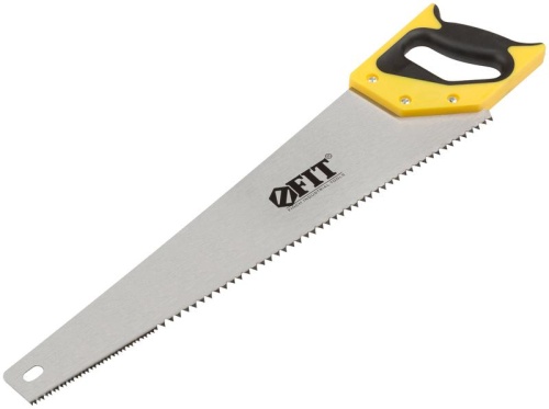 Ножовка по дереву, крупный кален.зуб 3 ТPI с запилом 7 ТPI, 2D заточка, пласт.прорезинен.ручка 500 мм | код 40403 | FIT