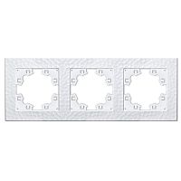 Рамка фактурная 3 поста универсальная UNIVersal Афина белая (еврослот) | код A10045 | Universal