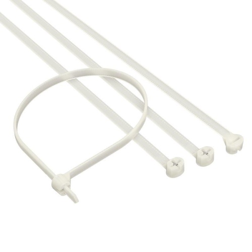 Хомут кабельный 4.8х300 P6.6 с двойным замком бел. (уп.100шт) | код 21217SR | DKC Хомут кабельный 4.8х300 P6.6 с двойным замком бел. (уп.100шт) | код 21217SR | DKC
