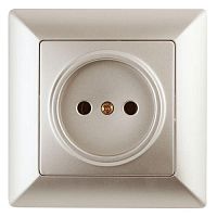 Розетка Intro Solo 4-201-04 без заземления 2P, 16А-250В, IP20, СУ, шампань | код Б0053644 | ЭРА