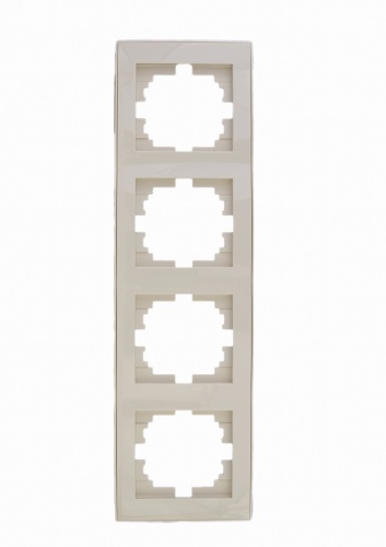 Рамка RAIN 4-ая вертикальная крем с боковой вставкой | код 703-0303-154 | Lezard