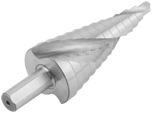 Сверло по металлу ступенчатое 6-30мм 13 ступеней спиральный профиль HSS КУРС 36368 фото 5 Сверло по металлу ступенчатое 6-30мм 13 ступеней спиральный профиль HSS КУРС 36368 фото 5