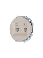 Розетка компьютерная + телефонная OSEN RJ45 кат.6 + RJ11 с модулем механизм сл. кость LEZARD 743-9088-144