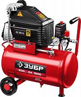 Компрессор поршневой Зубр КП-200-24 Н6 безмасляный 200л/мин 24л 1500Вт красный | код 1407276 | ЗУБР