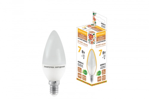 Лампа светодиодная FC37-7 Вт-230 В -4000 К–E14 Народная | код SQ0340-0192 | TDM НАРОДНЫЙ Лампа светодиодная FC37-7 Вт-230 В -4000 К–E14 Народная | код SQ0340-0192 | TDM НАРОДНЫЙ