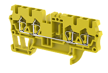 Клемма проходная пружинная 2,5 мм2 на 4 подключения, желтая SQ2.5-2X2-YELLOW | код 2102060004 | Elmex