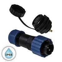 Разъём герметичный SZC16 2P-M-FB, 2 контакта | код 106665 | SZC