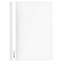 Скоросшиватель пластиковый BRAUBERG, А4, 130/180 мкм, белый, 228676 | код 228676 | BRAUBERG