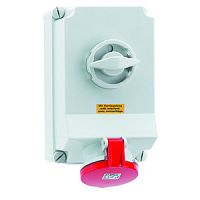 Розетка с блокировкой 63A 5p 400V 6h IP44 260x160 mm 16603 | код 16603 | Bals