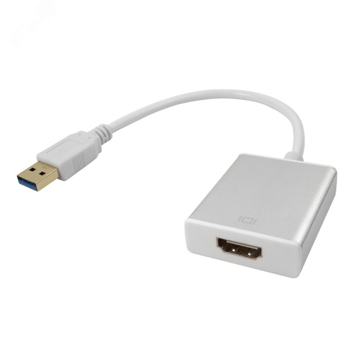 Конвертер-переходник USB 3.0 AM на HDMI 19F v1.4, белый | код GCR-U32HD2 | Greenconnect