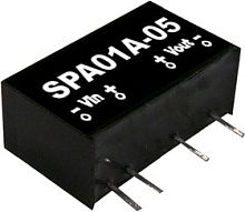 Источник питания DC-DC, 1Вт, вход 36…75В, выход 5В/20…200мА, изоляция 1500В DC, SIP6, 17.4х7.75х11.1мм, -40С…+90С | код SPA01C-05 | MeanWell