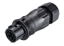 Розеточный разъем на кабель диам. 13-18 мм, IP68(69k), 3 полюса, винтовая фиксация провода, номинальные характеристики: 250/400V, 20A, цвет: черный, серия RST Classic | код 96.031.4553.1 | Wieland