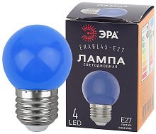 Лампа светодиодная ERABL45-E27 P45 1Вт шар син. E27 4SMD для белт-лайт | код Б0049573 | Эра