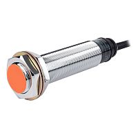 Датчик индуктивный, Sn=5мм, выход NC, частота срабатывания 20Гц, Uпит. 100…240V AC, удлиннённый цилиндрический корпус M18 (никелированная латунь) с кабелем 2м, монтаж заподлицо, IP67 | код PRL18-5AC | AUTONICS