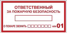Наклейка "Ответственный за пожарную безопасность" B03 (100х200мм,) PROxima | код  an-4-05 | EKF