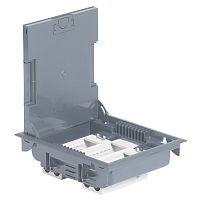 Напольная коробка с глубиной 75-105 мм - неукомплектованная - 12 модулей - под покрытие - серый RAL 7031 | код 089606 | Legrand