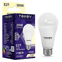 Лампа светодиодная 20Вт А60 3000К Е27 176-264В | код. TKE-A60-E27-20-3K | TOKOV ELECTRIC