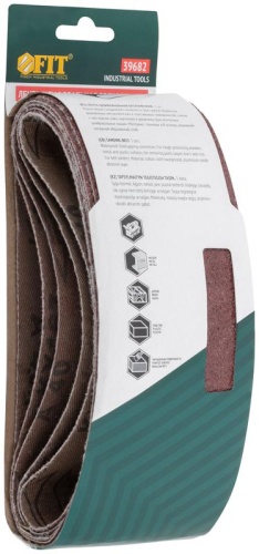 Ленты шлифовальные бесконечные, водостойкие, на тканевой основе, 5 шт, 75х457 мм Р 40 | код 39682 | FIT фото 3