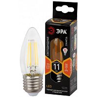 Лампа светодиодная филаментная F-LED B35-11w-827-E27 B35 11Вт свеча E27 тепл. бел. | Код. Б0046986 | ЭРА