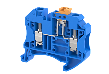 Клемма проходная винтовая 6 мм2, с размыкателем на 2 подключения, синяя TQK6-BLUE | код 1204120001 | Elmex