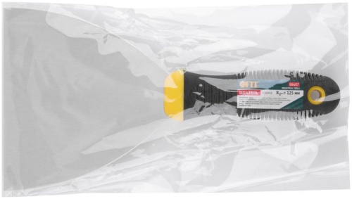 Шпатель нерж.сталь прорезин.ручка 5дюйм (125мм) черн.-желт. FIT 06687 фото 3