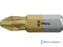 Бита 855/1 TiN PZ, сверхтвердое покрытие нитридом титана, хвостовик 1/4' C 6.3, PZ 1 x 25 мм | код WE-480221 | Wera