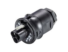 Вилочный разъем в панель, М16, IP68(69k), 3 полюса, пружинная фиксация провода, номинальные характеристики: 250V+РЕ, 20A, цвет: черный, серия RST Classic | код 96.032.2153.1 | Wieland