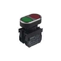 Кнопка сдвоенная красно-зеленая (1НО+1НО) | код B101K20KY | EMAS