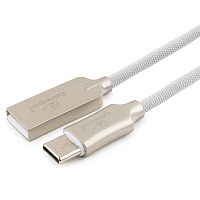 Кабель USB 2.0 Cablexpert CC-P-USBC02W-1M, AM/Type-C, серия Platinum, длина 1м, белый, нейлоновая оплетка, блистер | код CC-P-USBC02W-1M | Cablexpert