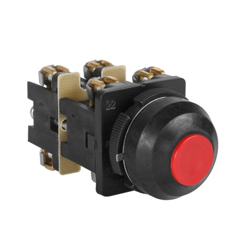 Нажимная кнопка (кнопочный выключатель/переключатель) в сборе КЕ 082-У2-исп.1 ( красный) | код 222870 | КЭАЗ