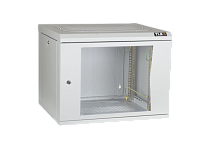 Шкаф настенный 19, 15U, стеклянная дверь, Ш600хВ732хГ600мм, цельносварной, серый | код TWC-156060-G-W-GY | TLK